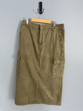 Madewell Cargo Midi Skirt- Desert Olive